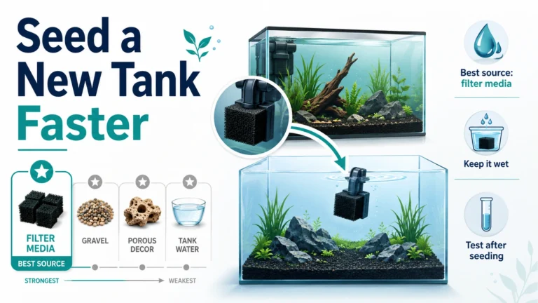Established aquarium transferring wet filter media into a new aquarium with filter media ranked as the strongest seeding source