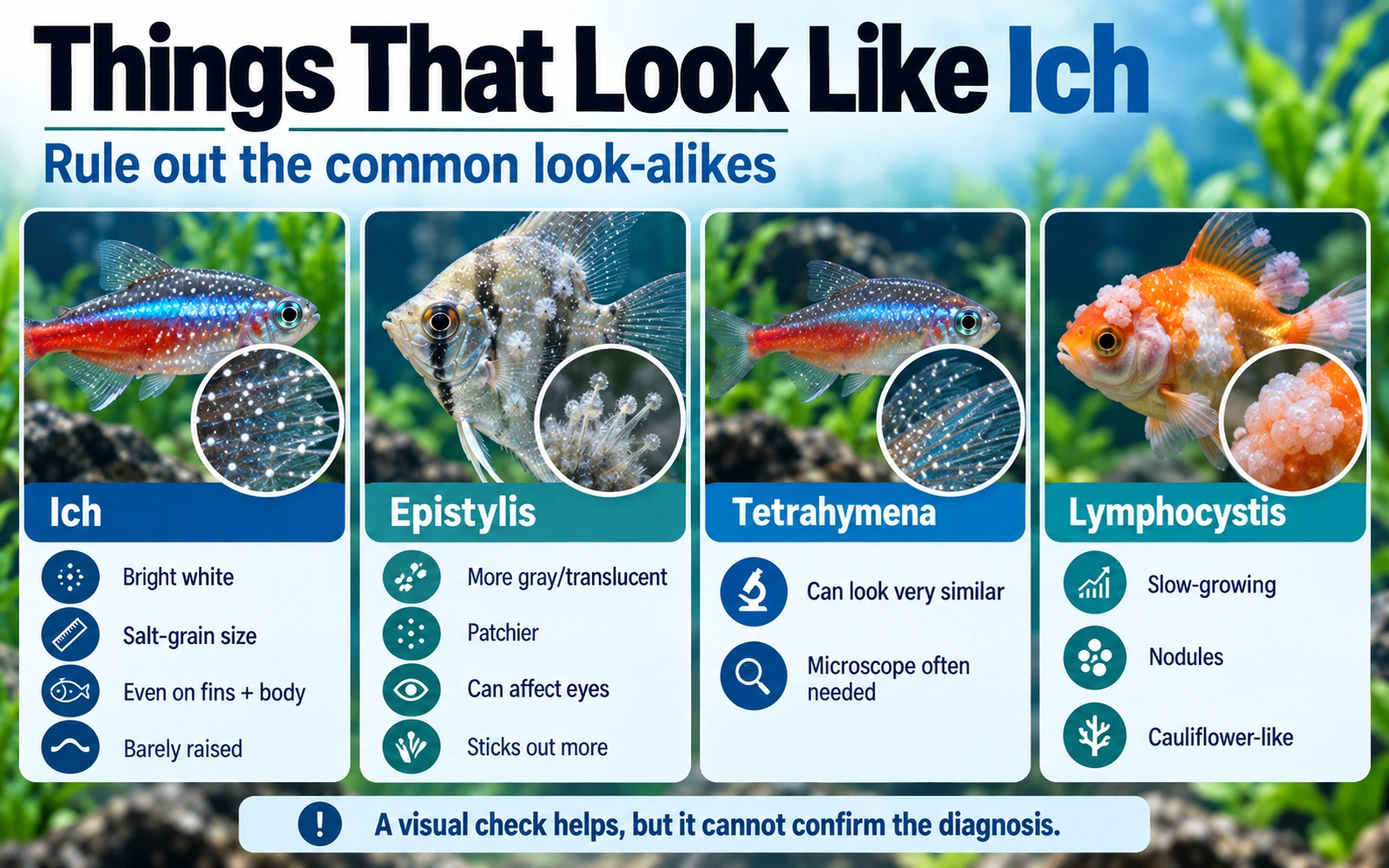 Ich look-alikes comparison infographic.