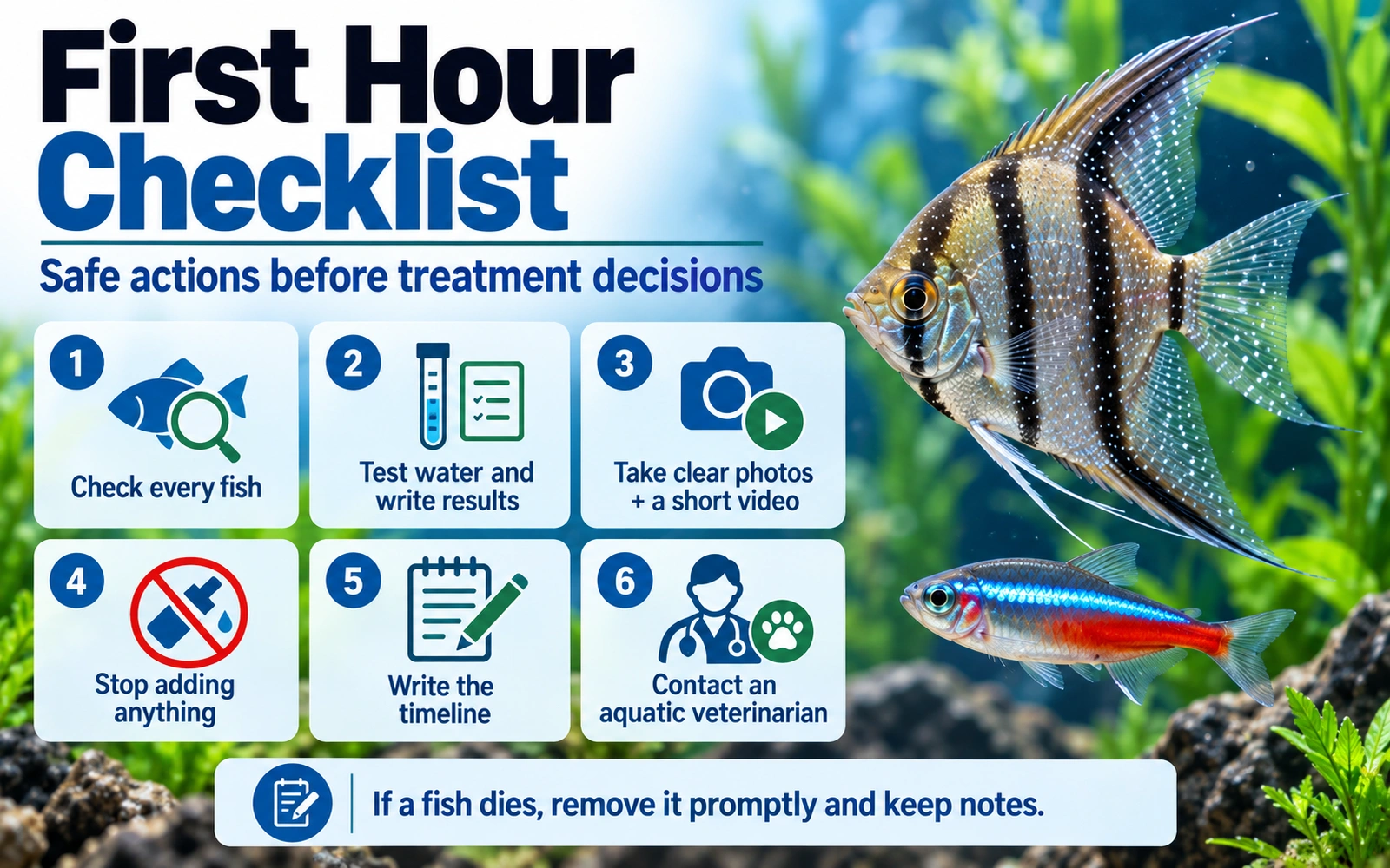 First-hour ich checklist infographic.